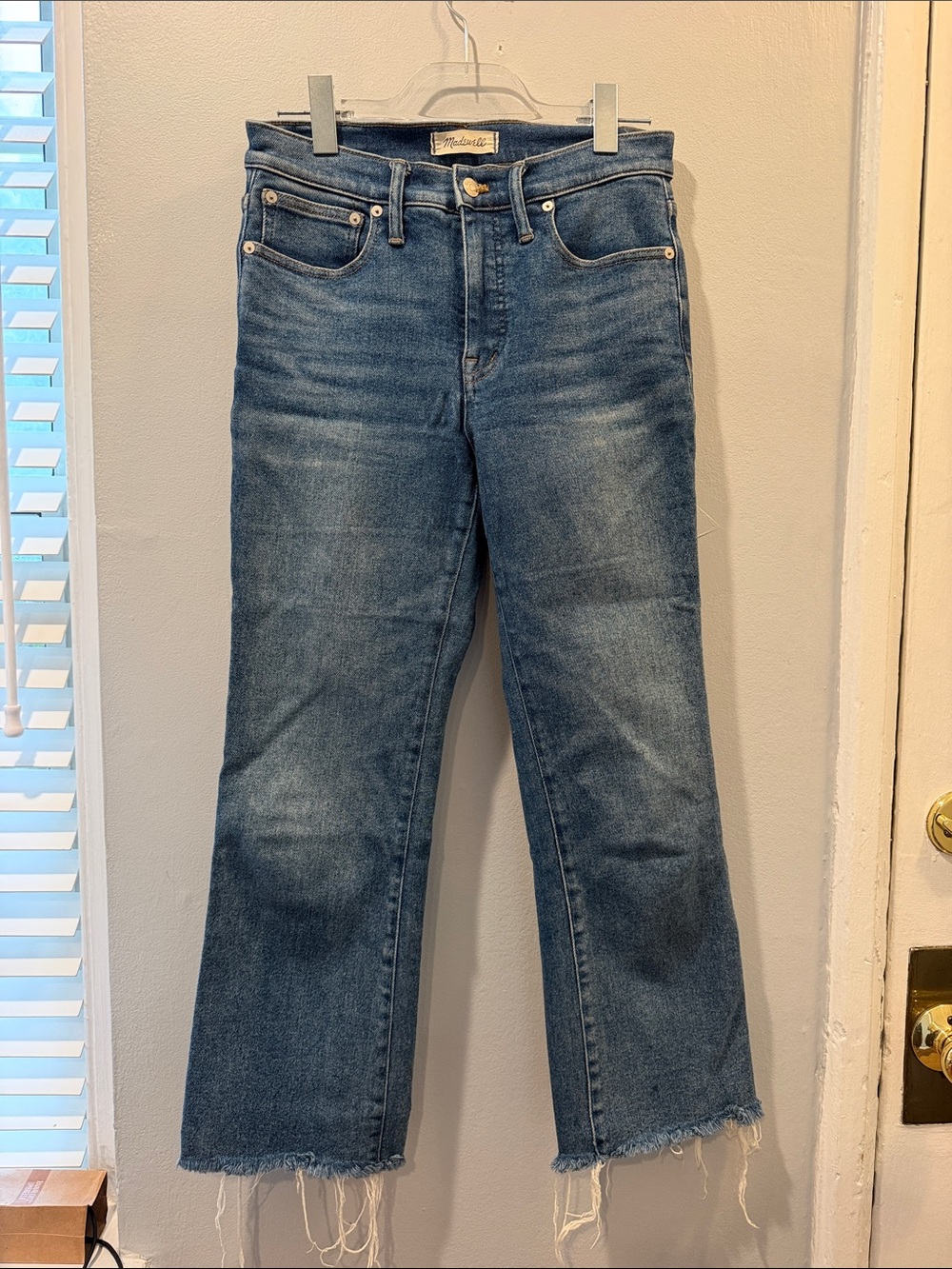 Madewell Cali Demi Boot Blue High-Rise Jeans